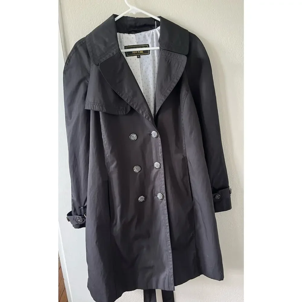 Marvin Richards black trench coat size XL